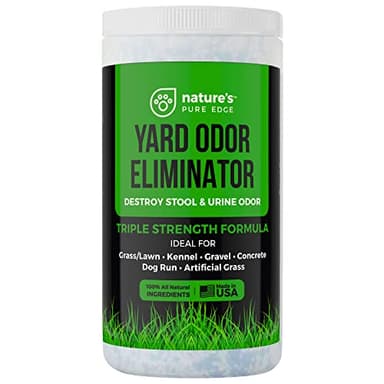 Nature's Pure Edge Yard Odor Eliminator. Perfect for Artificial Grass, Patio, Kennel, and Lawn. Instantly Removes Stool and Urine Odor. Long Lasting. Kid and Pet Safe.