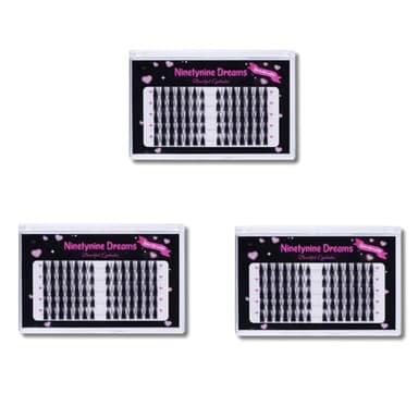 Ninetynine Dreams 70PCS Bunny Ear Lashes (10-14mm) C+ Curl Individual False Eyelash Extension Thin Band Reusable Manhua Manga Anime Volume Lashes Clusters (3 Packs)