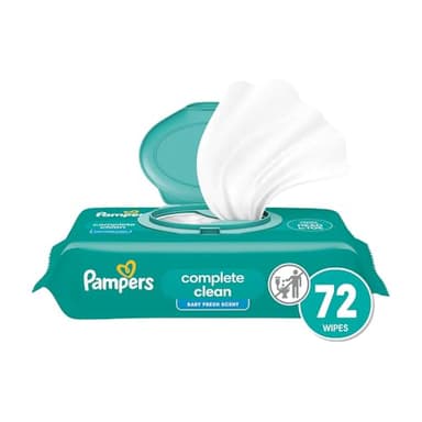 Pampers Baby Wipes, Complete Clean Baby Fresh Scented Wipe, Gently Cleans Head to Toe, 72 Total (1 Flip-Top Packs)