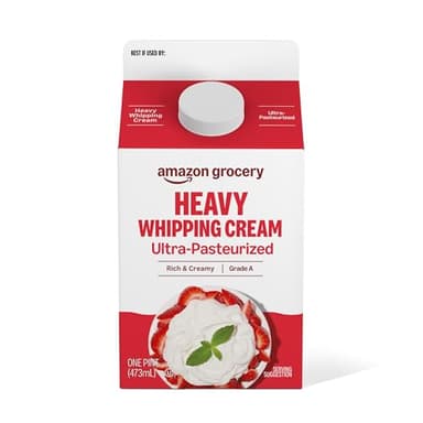 Amazon Grocery, Heavy Whipping Cream, Ultra-Pasteurized, 16 Fl Oz
