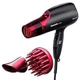 Panasonic Nanoe Hair Dryer, 1875 Watt Professional Blow Dryer for Smooth, Shiny Hair with 3 Attachments Quick Dry Nozzle, Diffuser and Concentrator Nozzle – EH-NA65-K (Black/Pink), Black