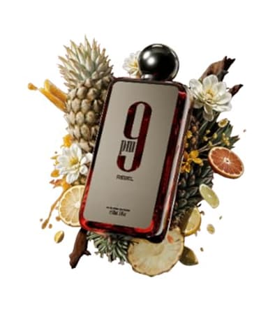 Afnan 9 PM Rebel Eau de Parfum Spray for Unisex, 3.4 Ounce