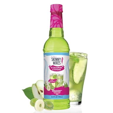 Jordan's Skinny Mixes Sugar Free Syrup, Sour Green Apple, Fruit Flavored Water Enhancer, Drink Mix for Iced Tea, Lemonade, Drinks, Low Calorie Water Flavoring, Dairy & Gluten Free, Kosher, 25.4 Fl Oz