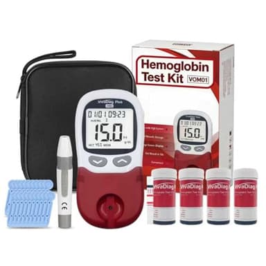 TREEHOUSE LAB Hemoglobin Test Kits with 100 Hemoglobin Test Strips, Hemoglobin Test Meter, Hemoglobin Test Kit for Home Use, Easy to Use and Read.