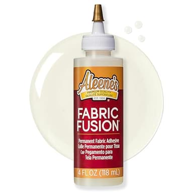 Aleene's Fabric Fusion Glue 4 oz, Permanent and Washable Adhesive, No-Sew Fabric Glue for Clothing, Denim, Polyester, Cotton, Flannel Materials, Dries Flexible
