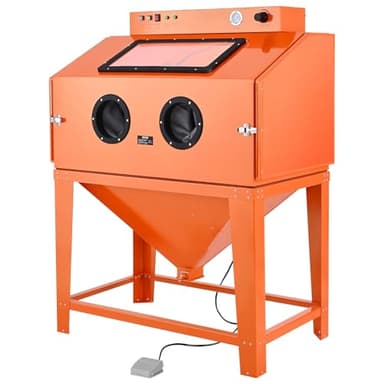 VEVOR Heavy Duty Sandblasting Cabinet Kit, Industrial-Grade Steel Sand Blasting Cabinet with Dual Blasting Guns & 1.6HP Dust Collector for Oversized Parts Surface Finishing, Rust Removal