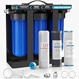 Rv Water Filter System, 5 Stage Rv Filter System, Water Filter for Rvs and Campers, 0.01 Micron Filters Out Sediments, Chlorine, Vocs, Heavy Metals, Odors for Travel Trailers, Boats, 1" Inlet/Outlet