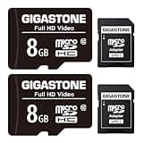 GIGASTONE 8GB 2-Pack Micro SD Card, Full HD Video, Surveillance Security Cam Action Camera Drone, 85MB/s Micro SDHC Class 10