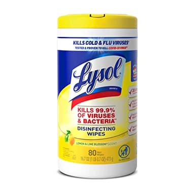 Lysol Disinfecting Wipes Bundle, Home Apartment Dorm Room Essentials and Cleaning Supplies, All Purpose Cleaner, Multi-surface Cleaning Wipes, Lemon and Lime Sanitizing Wipes Bundle, 80 Count