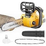 Cordless Chainsaw for Dewalt 20v Battery, 12" Brushless Chain Saw with Oil Lubrication System, 1200w Handheld Electric Chainsaw Tool-Free Chain Tensioning for Tree Felling, Pruning and Firewood