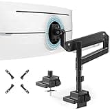 Single Monitor-Arm Heavy Duty for 24-57-inch - Ultrawide Aluminum Single Pole Monitor Mount,Fully Adjustable, Ideal for Gaming, Office & Home Use, Max Load 59.4lbs, VESA 75/100/200 mm, Black