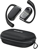 Ear Buds Open Ear Earbuds Bluetooth 5.3 Wireless, 80Hrs Playtime Over-Ear Headphone with Earhook Wireless Headphone Stereo Sound with Zipper Lanyard Case, 16.2mm Drivers for Running Workout, Black
