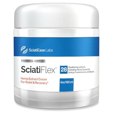SciatiFlex Topical Sciatic Cream - Maximum Strength Hemp Cream with Arnica Extract, Shea Butter & Aloe Vera - Help with Nerve Discomfort in Lower Back, Hips, Buttocks, Legs & Feet - 4oz