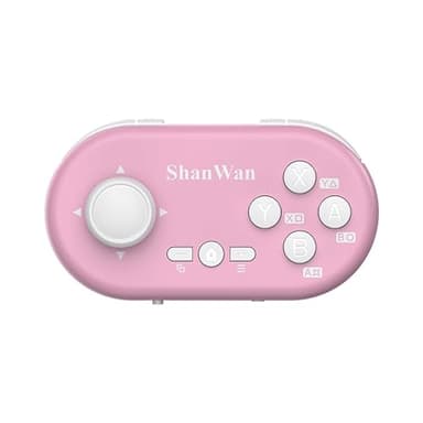 ShanWan Mini Bluetooth Controller for Android, iOS, PC, Switch 2, PS 4 - Pocket Sized Gamepad, Support Anki Remote & Media Control, Portable Keychain Controller for Mobile Gaming (pink)