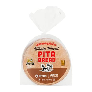 Joseph’s Whole Wheat Pita Bread, 1-Pack, Fresh Baked (4 Pitas per Pack, 11oz.)