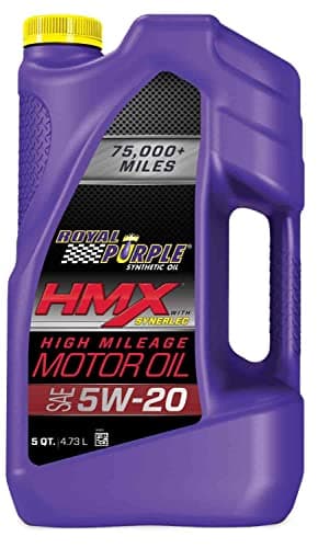 Royal Purple HMX w/Synerlec | High Mileage SAE 5W-20 Premium Synthetic Motor Oil |5 Quart | SKU: 17518