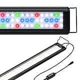 Tatub 19W LED Aquarium Light for 30"-36" Fish Tank, Full Spectrum Fish Tank Light with White Blue Red Green LEDs, 10 Levels of Brightness，Timer Auto On/Off