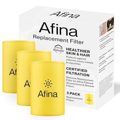 Afina Replacement Filter 3 Pack for Afina Filtered Showerhead & Shower Filter - Reduces Dry Itchy Skin, Dandruff, Eczema, and Dramatically Improves The Condition of Your Skin and Hair