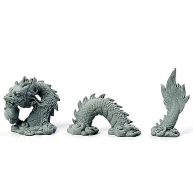 livelyfish Aquarium Dragon Statue Sandstone Ornaments Asian Fish Tank Decor for Freshwater Saltwater Tank Landscape Garden Decorations