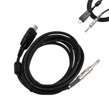 lvifloae RockSmith Real Tone Cable USB Type a Male to 6.35mm Mono Electric Guitar Cord Professional Guitar to Computer USB Compatible with Os X 10.9 or Higher Operating Systems