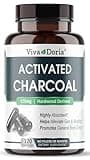 Viva Doria Activated Charcoal 520 mg, 120 Vegetable Capsules Highly Absorbent Helps Alleviate Gas & Bloating Supports Natural detoxification