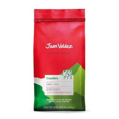 Juan Valdez Cumbre Whole Bean Coffee, Dark Roast 16 OZ - 100% Colombian Coffee - Expert Blend of Colombian Coffees with intense flavors and dry fruit notes