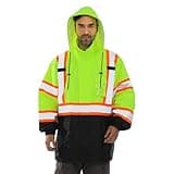 FATONE Hi Vis Rain Jacket Waterproof Class 3 High Visibility Rain Gear for Work Reflective, Safety Rain Coats for Men with Black Bottom Lightweight, Yellow (L/XL)