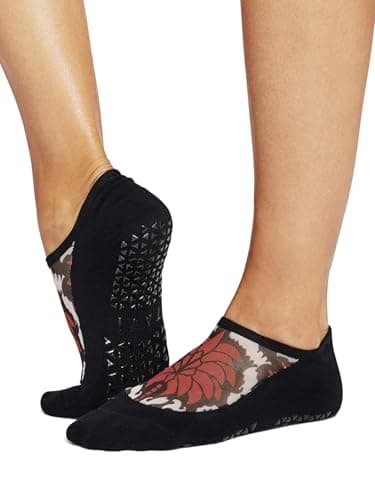 TAVI NOIR Women's Maddie Non Slip Grip Socks – Anti Slip Non Skid Pattern for Barre, Pilates & Yoga - Socks with Grippers