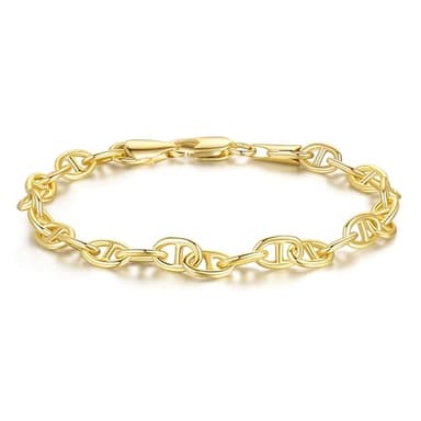 OR OLD RUBIN 14K Gold Bracelets for Women Dainty Gold Bracelets for Womens Bracelet Flat Mariner Link Chain Bracelet for Women Men 6.5/7/7.5/8/9in (8, Inches)