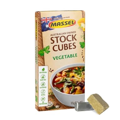 Massel Ultracube Vegetable Style Bouillon Cubes - Gluten & Dairy Free, MSG-free, Non-GMO, Trans Fat Free, No Animal Content - Soup Base Seasoning for Ramen, Soup & Stew (1 x 105 g Pack)