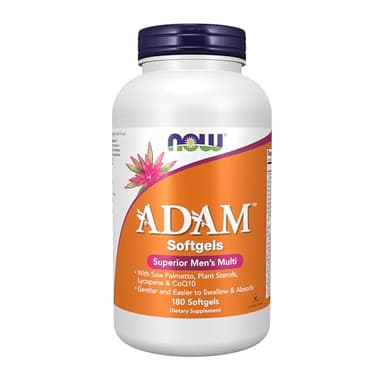 NOW Foods Supplements, ADAM™ Men's Multivitamin with Saw Palmetto, Plant Sterols, Lycopene & CoQ10, 180 Softgels