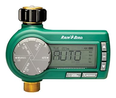 Rain Bird 1ZEHTMRP Premium Professional Grade Electronic Digital Hose End Timer/Controller, One Zone/Station, Battery Operated, Digital with Brass Inlet/Outlet