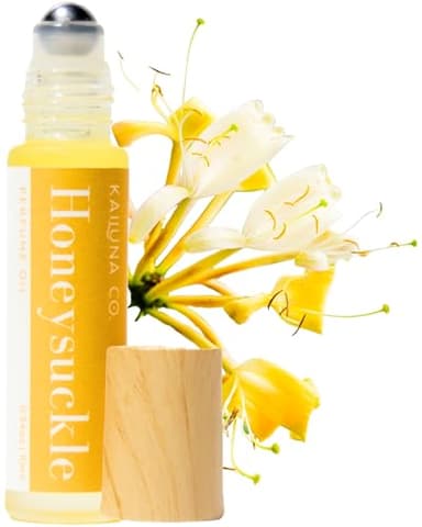 Kailuna Co. Honeysuckle Delicious Natural Pure Essential and Fragrance Oil Perfume Roll On with Organic Jojoba Oil, Eau de Toilette, Small-Batch, Alcohol Free, Handmade in California