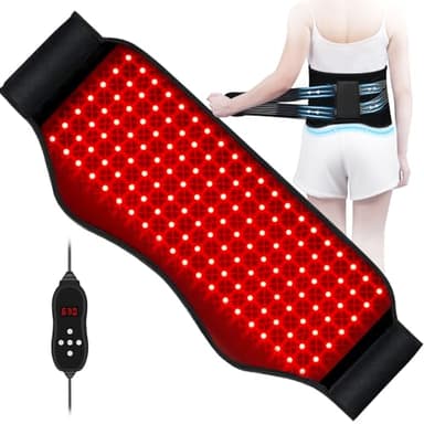 KingPavonini Red Light Therapy Belt, 140 LEDs 630/660/850nm Infrared Light Therapy with Compression Strap, Red Light Therapy for Body, Back, Shoulder & Waist Comfort and Relief