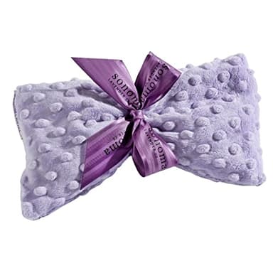 Sonoma Lavender Spa Mask, Heatable/Chillable Aromatherapy Eye Pillow with Lavender Infused Flaxseed Insert, Eye Compress for Stress Relief with Removable and Washable Cover (Lilac Dot)