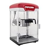 West Bend Stir Crazy Movie Theater Popcorn Popper, Gourmet Popcorn Maker Machine with Nonstick Popcorn Kettle and Popcorn Scoop for Popcorn Machine, 4 Qt., Red
