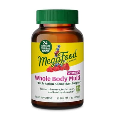 MegaFood Whole Body Methylated Multivitamin for Women - Womens Multivitamin with Magnesium Glycinate, Biotin & Methylcobalamin B12 Vitamins - Daily Energy & Immune Support - 60 Tablets, 60 Servings
