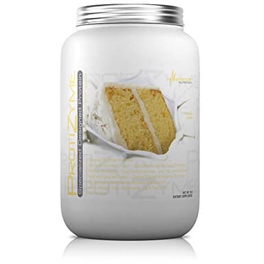 Metabolic Nutrition | Protizyme | 100% Whey Protein Powder | High Protein, Low Carb, Low Fat with Digestive Enzymes, 24 Essential Vitamins and Minerals | Vanilla Cake, 2 Pound