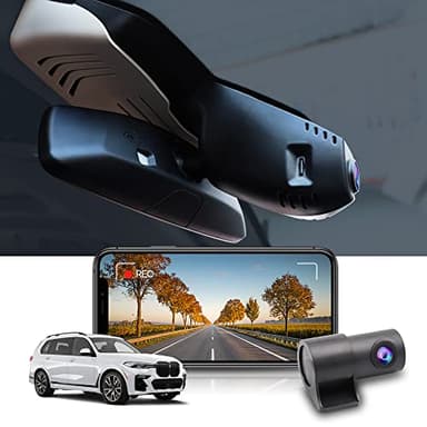 Fitcamx Front 4K+Rear 1080P Dash Cam Suitable for BMW X7 2019 2020 2021 2022 ALPINA XB7 Xdrive40i 50i M50i G07 (Model A), OEM Look, Dual HD Video WiFi, Loop Recording G-Sensor, Easy to set, 128GB Card
