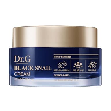 Dr. G Black Snail Cream - Korean Skincare with Snail Mucin - Anti-Aging Face Cream for Fine Lines - Firming Lotion for Skin Elasticity - Moisturizer for Skin Dullness - Deep Nourishment - 1.69 fl oz