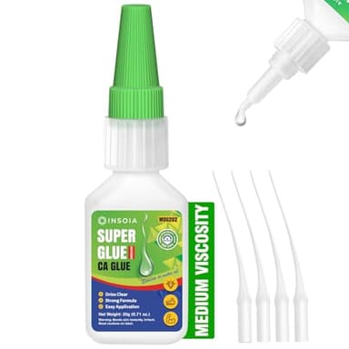Medium CA Glue, 20g Premium Cyanoacrylate Super Glue Quick Fix 150 CPS Viscosity Adhesive for Woodturning, Pen Turning, Hobby Models, Lapidary, Acrylic, Nails&More