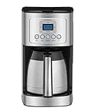 Cuisinart Coffee Maker, 12-Cup Glass Carafe, Fully Automatic for Brew Strength Control & 1-4 Cup Setting, White, Stainless Steel, DCC-3400P1