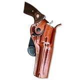 Premium Leather Paddle OWB Revolver Holster with Retention Strap Fits Colt Python 357 Magnum Revolver 4.25", Right Hand Draw, Brown Color #1304#