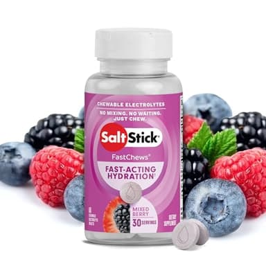 SaltStick Electrolyte FastChews - 60 Mixed Berry Chewable Tablets - Salt Tablets for Running and Hydration, Electrolyte Chews - 60 Count