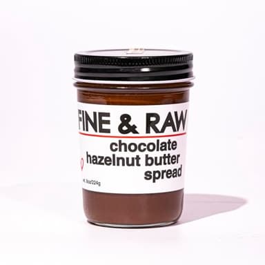 Fine & Raw Chocolate Hazelnut Butter Spread 8 Ounce – Clean Ingredients, Vegan, and Organic Chocolate Hazelnut Spread, Healthy Chocolate Hazelnut Spread (Chocolate Hazelnut)