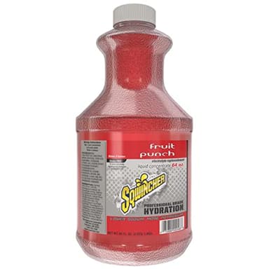 Sqwincher Liquid Concentrate | Fruit Punch Flavored | Low Calorie | Low Sodium | Electrolyte Replenishment Hydration Drink Mix| Makes 5 Gallons of Beverage | 64 oz (Pack of 6)