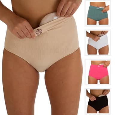 Comfizz High Waist Ostomy Underwear for Women | Level 1 - Light Support (US, Alpha, Small, Medium, Regular, Regular, Neutral)