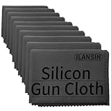ILANSIN Silicon Gun Cloth 10Pack 12'' ×12'' Gun Cleaning Cloths Lint Free - Gun Cleaning Wipes with Silicon Gray Gun Cleaning Rags for Gun Cleaning/Polishing Silicon Rags