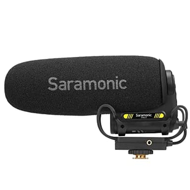 Saramonic Vmic5 | Professional On-Camera Supercardioid Shotgun Mic with 2-Stage Gain, 150Hz High-Pass Filter, Headphone Output & 150hr Li-Ion Battery
