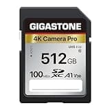 [5-Yrs Free Data Recovery] GIGASTONE 512GB Memory Card 4K Pro Series Speed Up to 100MB/s Compatible with Canon Nikon Sony Camcorder, A1 V30 UHS-I